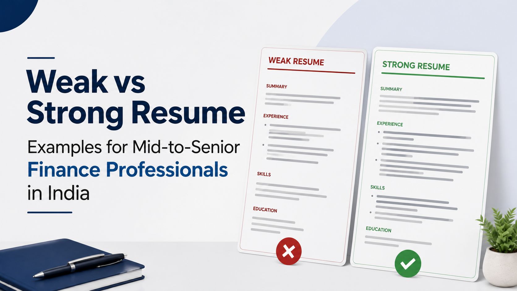 Weak vs Strong Finance Resume: Examples for Indian Mid-to-Senior Professionals